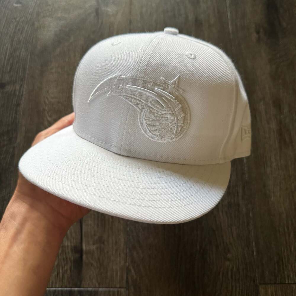 New Era Orlando Magic 59FIFTY Fitted Hat White Tonal NBA Cap Size 7 3/8